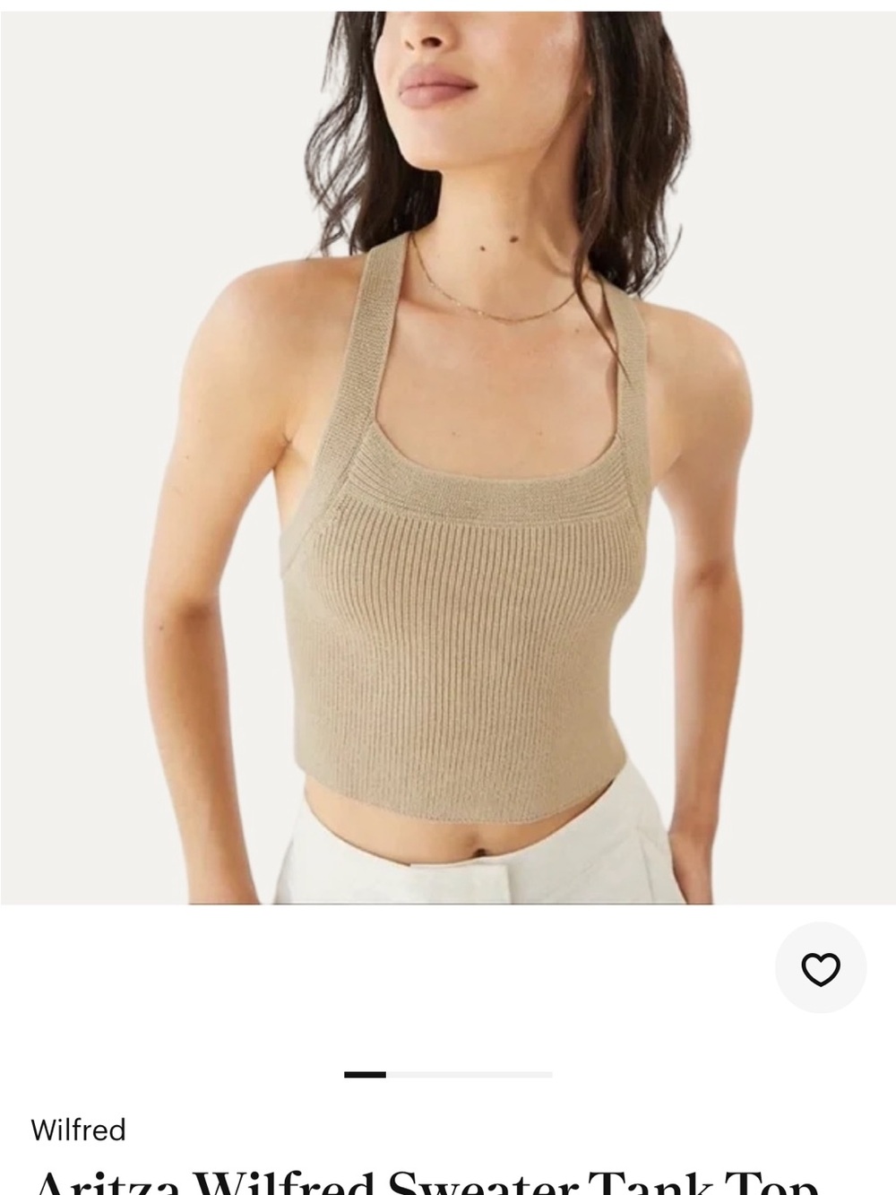 Aritzia Wilfred Ribbed Knit sweater Tank Top BLACK
